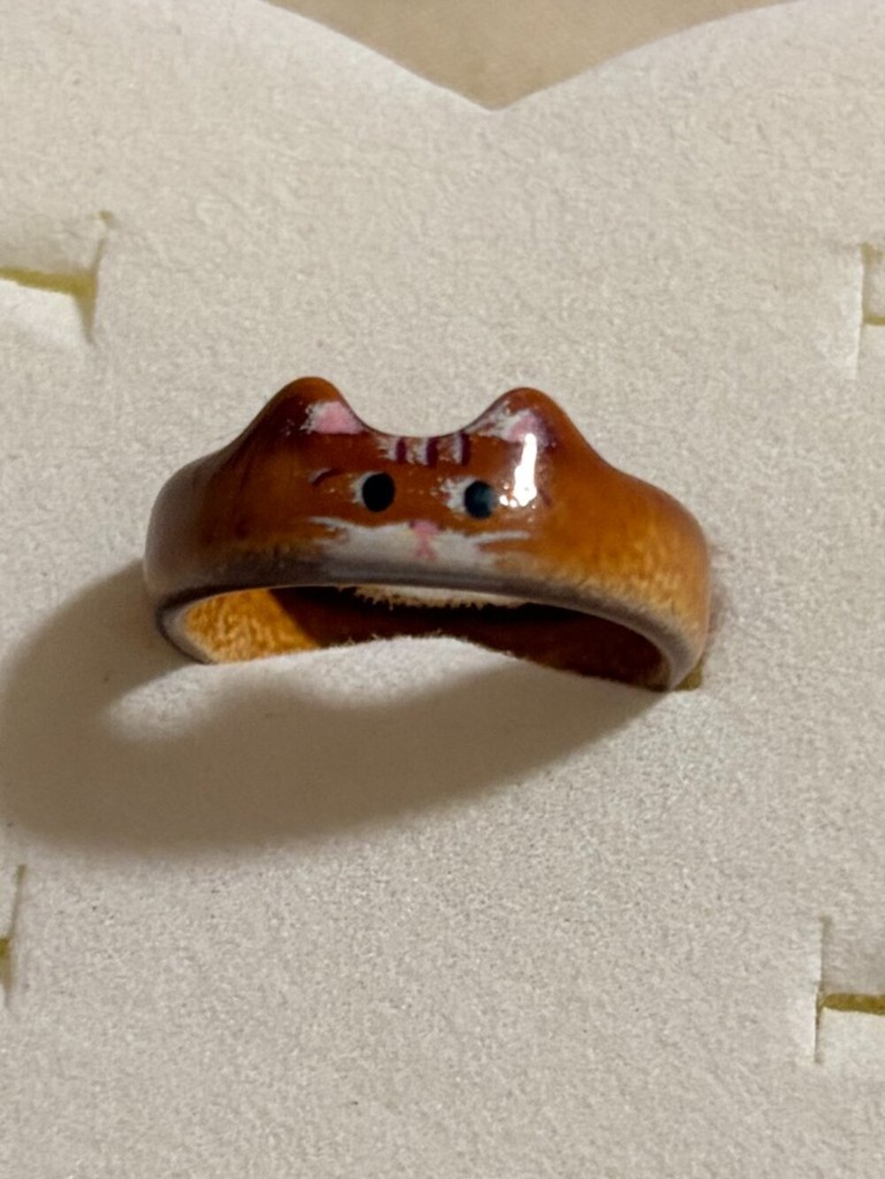 Anthropologie Quirky Orange Tabby Cat Band Statement Ring